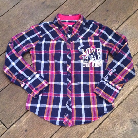 Other - Justice Flannel Shirt Love is all you need Size 10